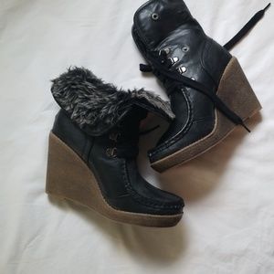 🔥Last chance 🔥Wedge fur booties 7.5